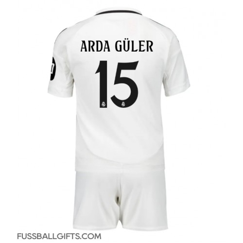 Real Madrid Arda Guler #15 Fußballbekleidung Heimtrikot Kinder 2024-25 Kurzarm (+ kurze hosen)